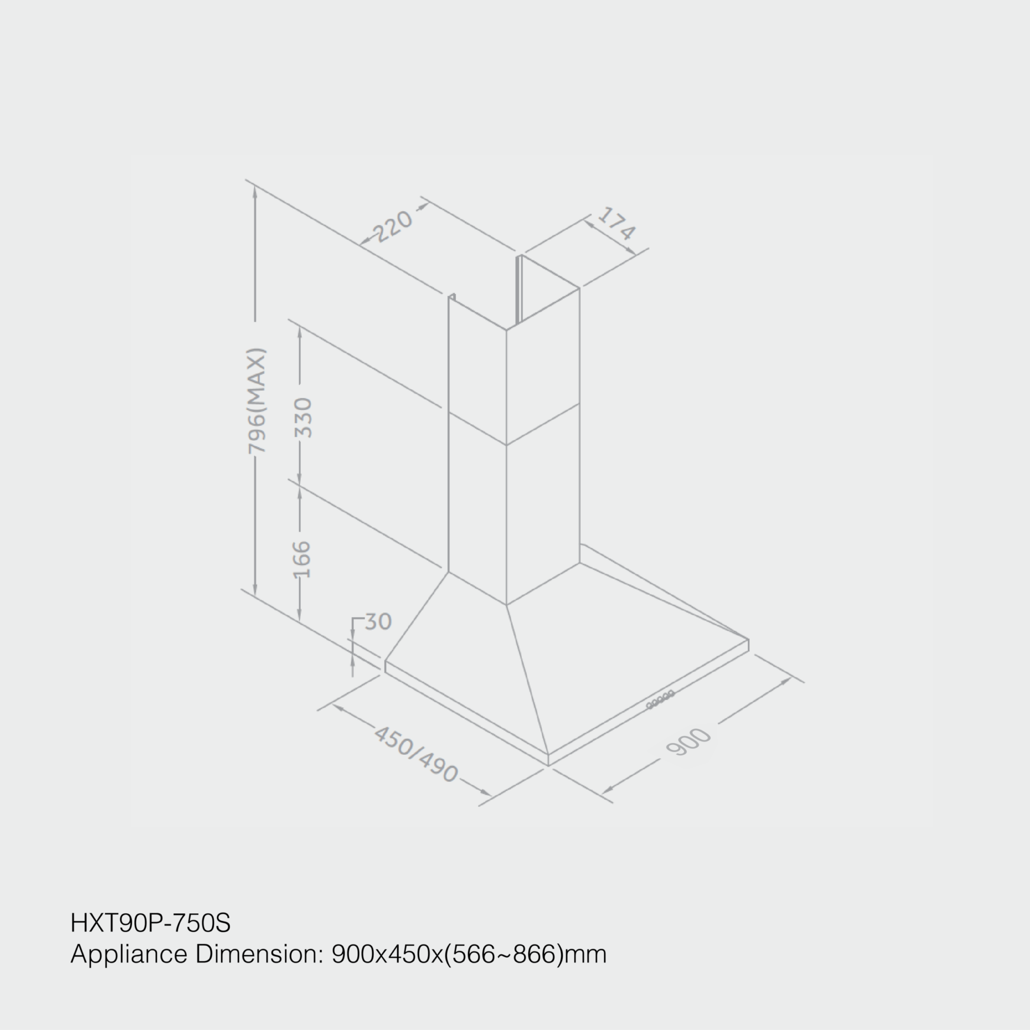 HAIER HXT90P750S KITCHEN CHIMNEY HOOD Haier
