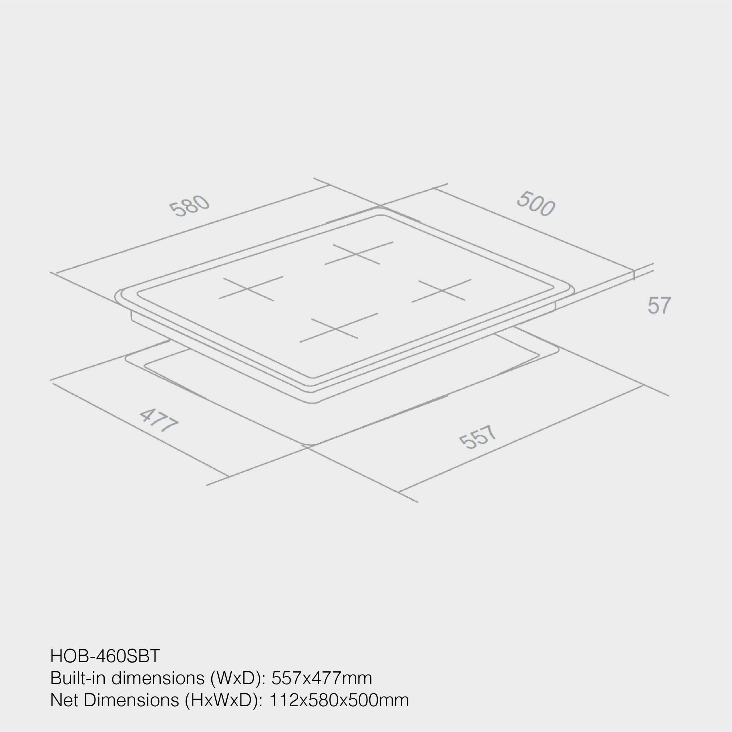 Haier 4 Burners 60cm Built-in Cooker Hob HOB-460SBT - Image 2
