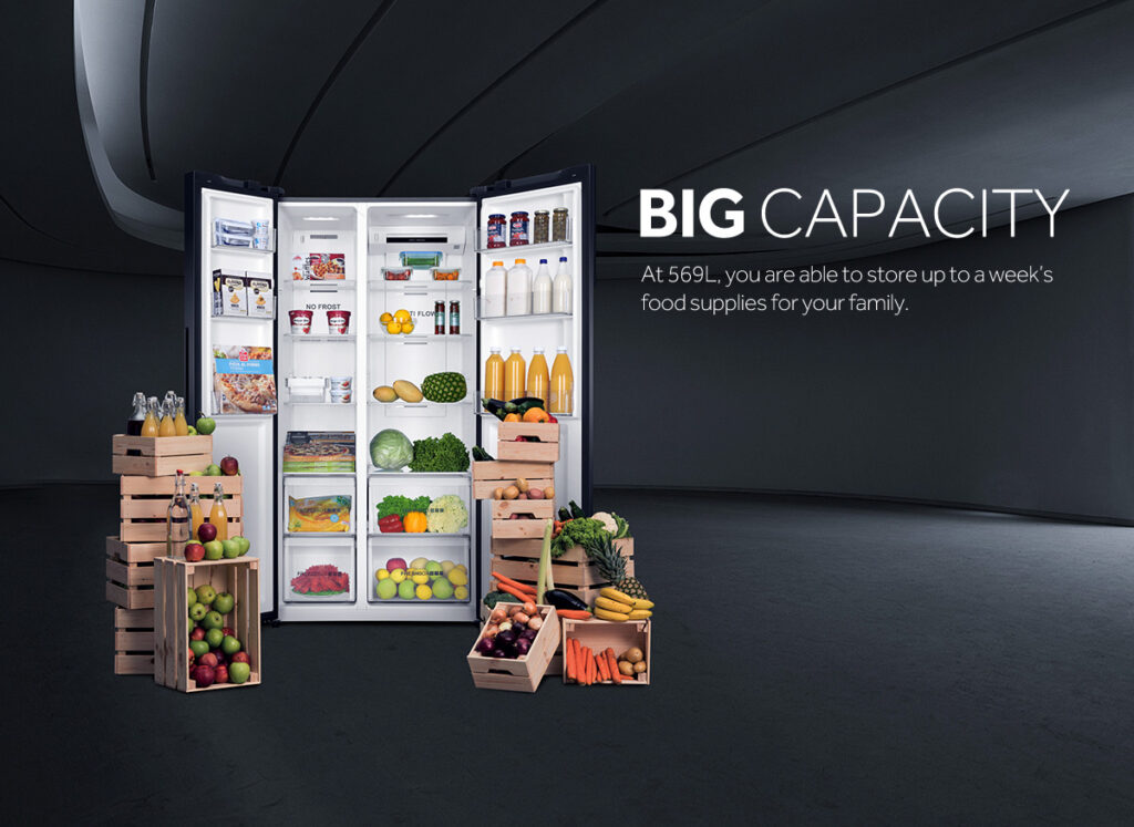 Haier 569L Side by Side Door Fridge HSR3918FNPG(UK) Haier