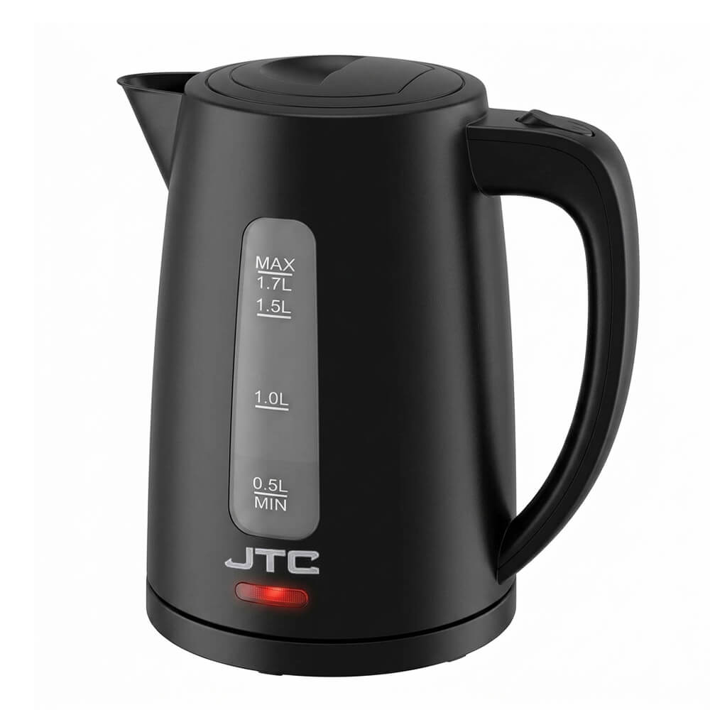 JTC Electric Kettle 1.7L KEP-0301-GS - Black Plastic Cordless Kettle