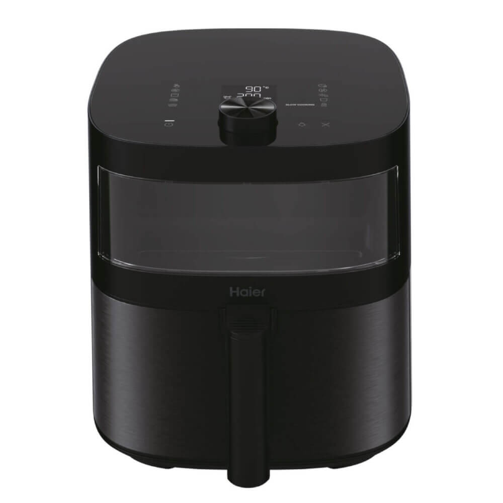 Haier 5L Air Fryer black compact design with top control panel