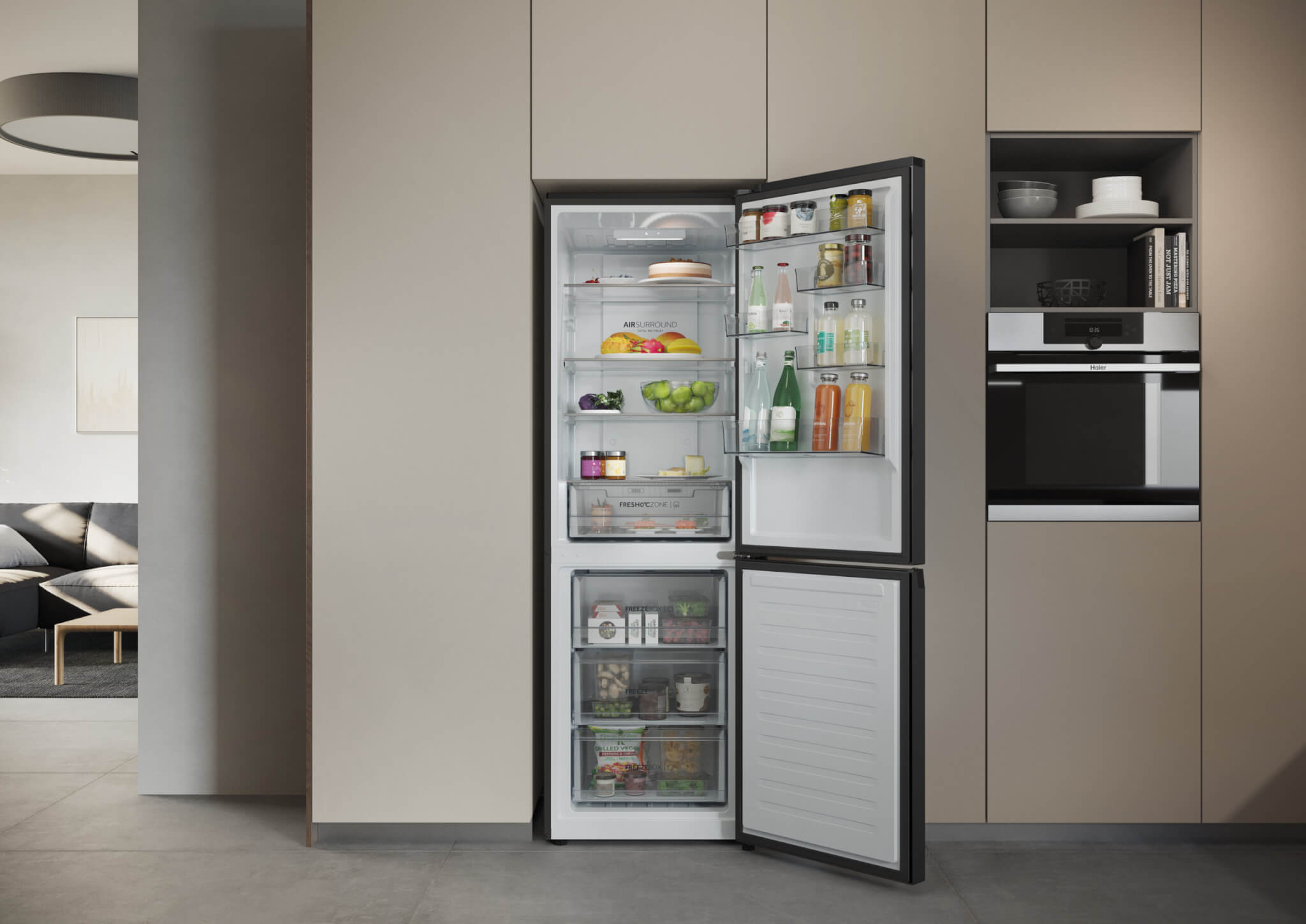 Haier 355L No Frost Bottom Mount Refrigerator HRF-425VCFRMBLUK3 (Black) - Image 5