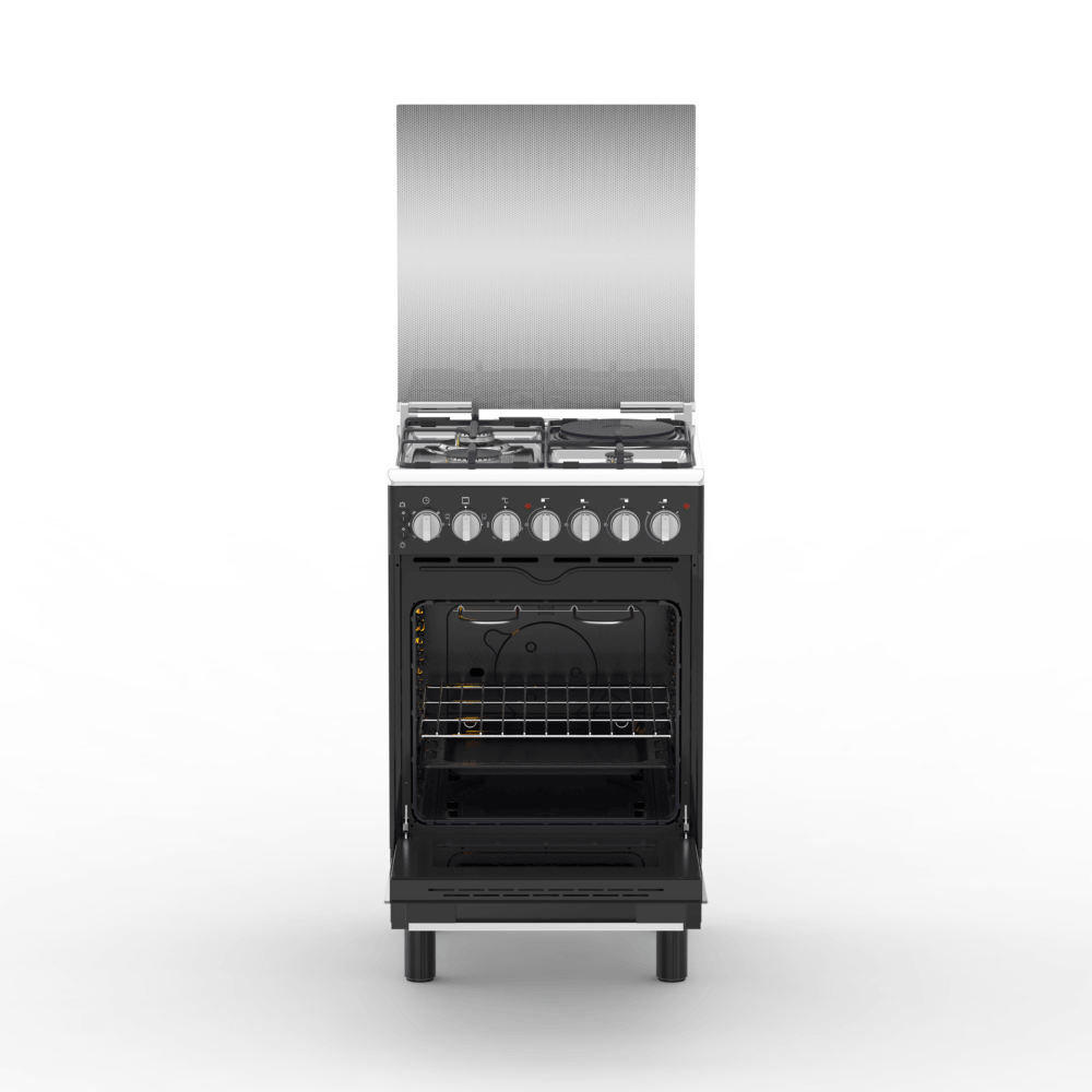 Haier HRE6313CDRMB 60x60cm gas cooker with electric oven, black