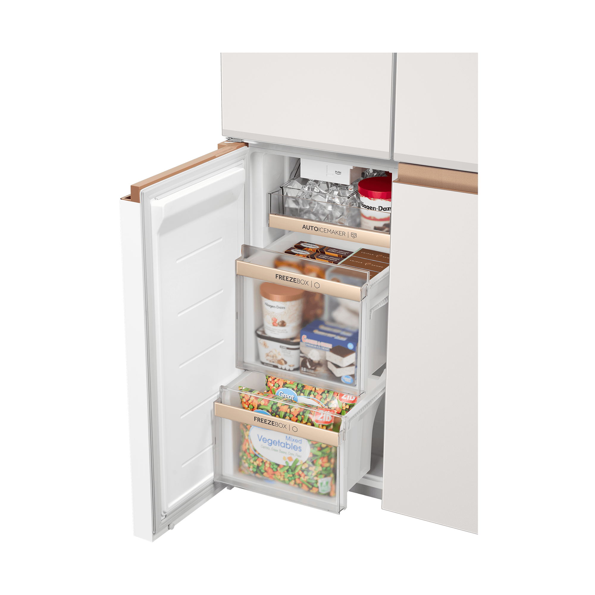 Haier Space Fit 508L Fridge Freezer, Cream White - HRF-606 VNFGY6(UK3) - Image 6